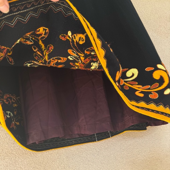 VTG H.Fabrikant One-of-Kind Embroidered Wool lined maxi skirt. Sz XS - Picture 6 of 7